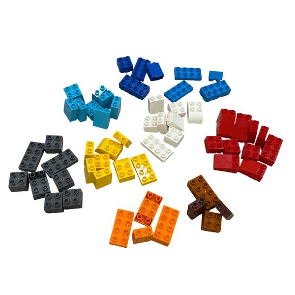 58 Pc Mixed Lego Duplo Multi Color Blocks Building Blocks Set - Picture 1 of 4